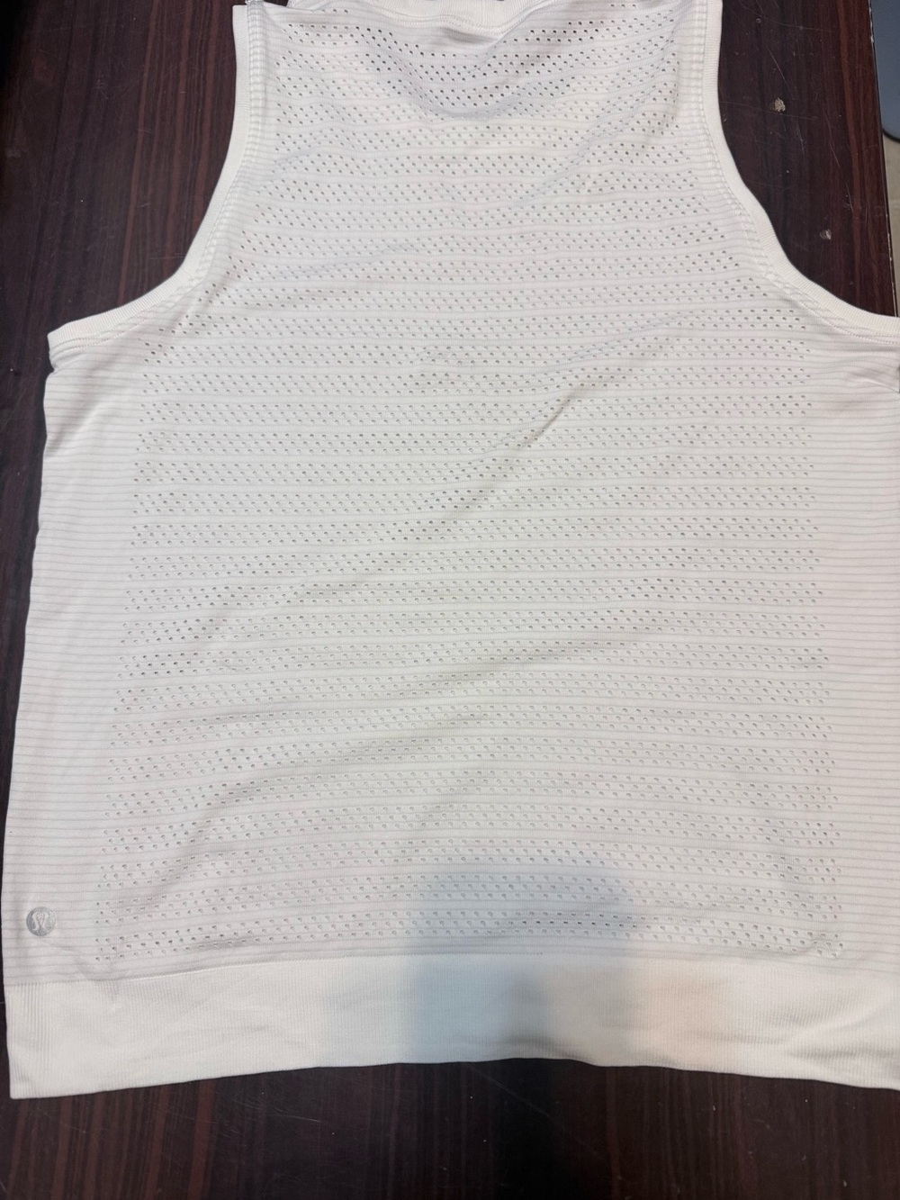 lululemon athletica White Perforated Knit Tank Top